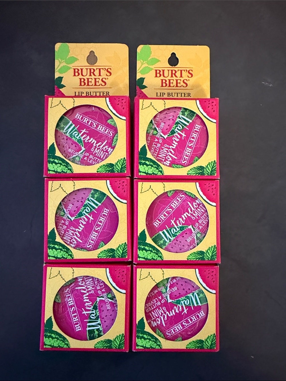 Burt's Bees Watermelon Mint Lip Butter .4oz bundle of 6